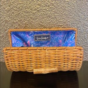 LILLY PULITZER WICKER/BAMBOO CASE NEW!